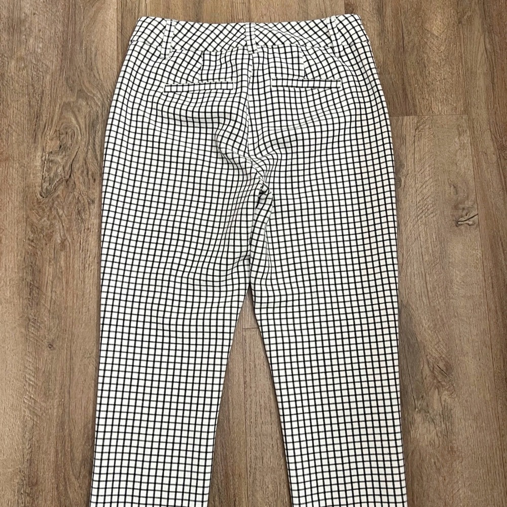 Cabi Windowpane Plaid Trousers Black White 3203 Size 2 - Picture 9 of 13